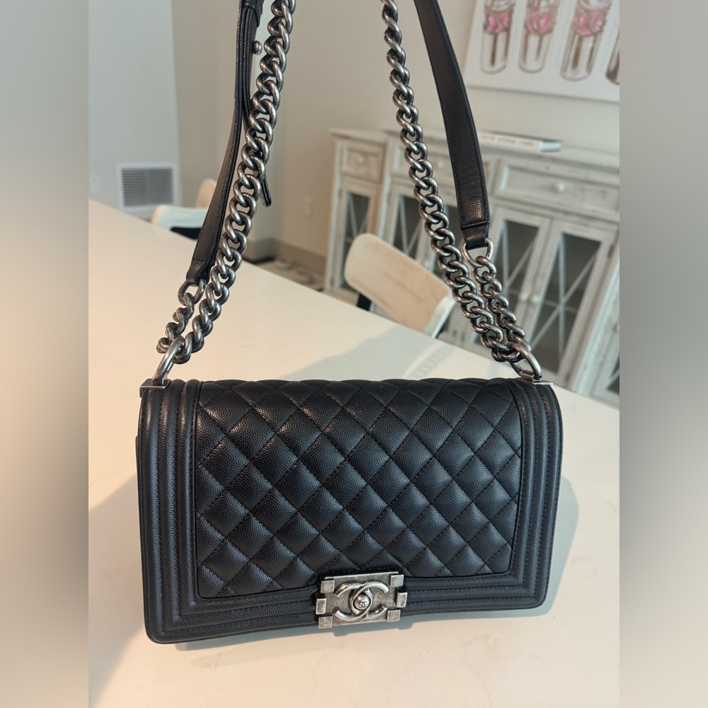 CHANEL Black Boy Bag with Silver Hardware - Picture 2 of 8